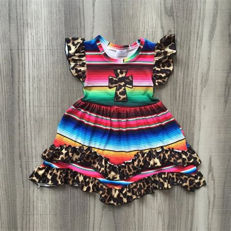 Cinco de Mayo new summer baby girls children clothes outfits leopard ...