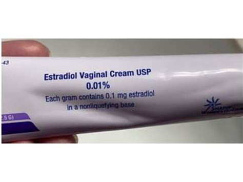 Estradiol Vaginal Cream USP 0.01% 42.5g Teva Pharmaceuticals USA (RX ...