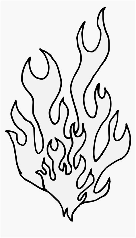 Flames Clipart Traceable - Outline Flames Clipart, HD Png Download is ...