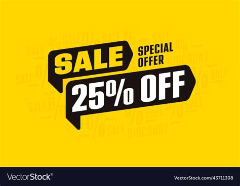 25 percent off sale sticker template Royalty Free Vector