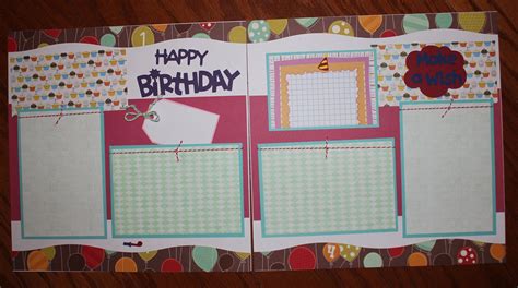 birthday 12 x 12 premade scrapbook layout premade 2 page, Happy ...