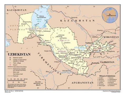 Grande detallado mapa político y administrativo de Uzbekistán con ...