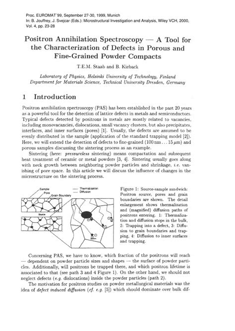 (PDF) Positron Annihilation Spectroscopy-A Tool for the ...