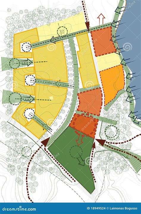 Conceptual Scheme, Master Plan, City Map Stock Illustration - Image ...