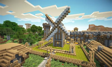 Medieval village with ancient castle Minecraft Map