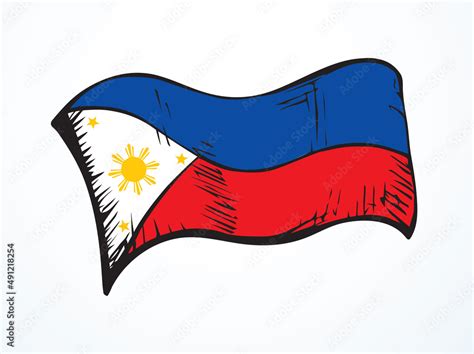 Flag of the Philippines. Vector drawing icon Stock Vector | Adobe Stock