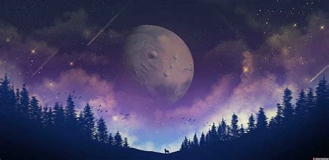 Moon Forest Purple Galaxy Animated By ©Motion – Hut: Live For Windows ...