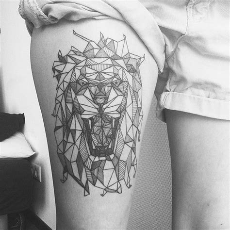 Geometric lion tattoo | Geometric lion tattoo, Geometric animal tattoo ...