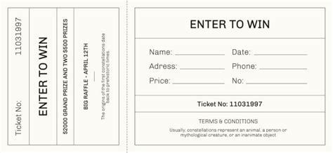 Edit this Minimalist Enter to Win Raffle Ticket ready-made template