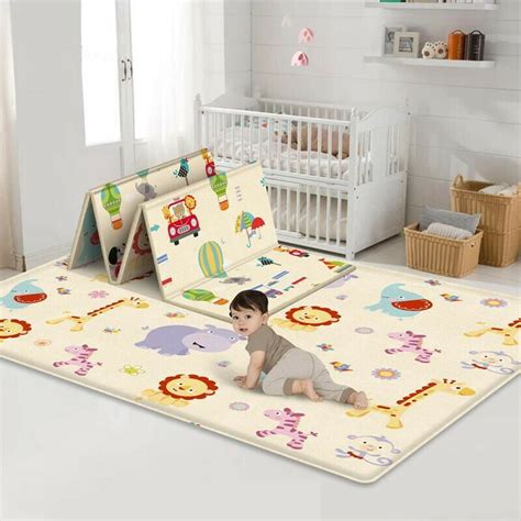 Baby Playing Mat Large Double Sides Foldable Non-Slip Waterproof Child ...