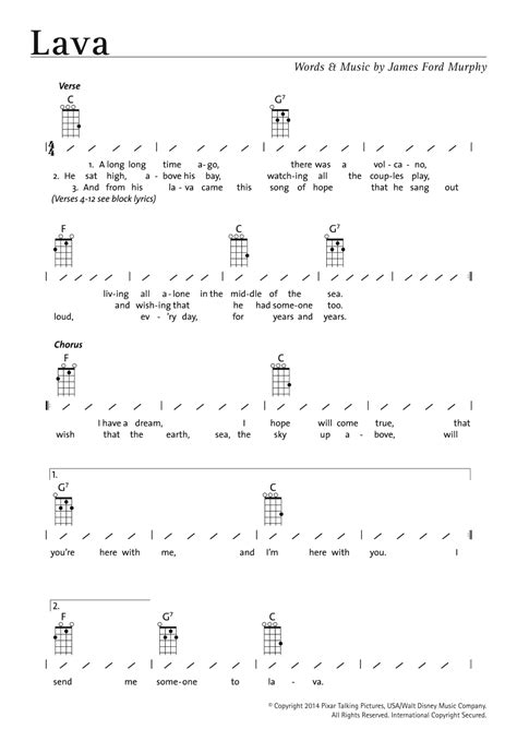 Lava (from Lava) Sheet Music | James Ford Murphy | Ukulele Chords ...