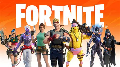 Download Fortnite Logo With A Group Of Characters | Wallpapers.com