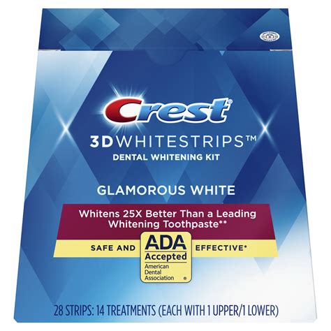 Crest 3D Whitestrips Glamorous White At-Home Teeth Whitening Kit, 14 ...