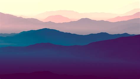 Horizon Purple Gradient Mountains Wallpaper, HD Nature 4K Wallpapers ...