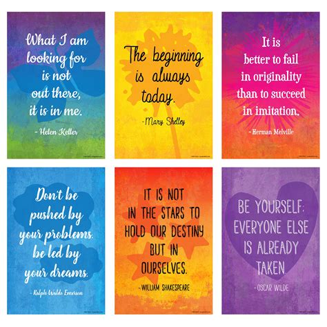 Buy Inspirational Quotes Poster Set (6 Pack) - English Classroom ...