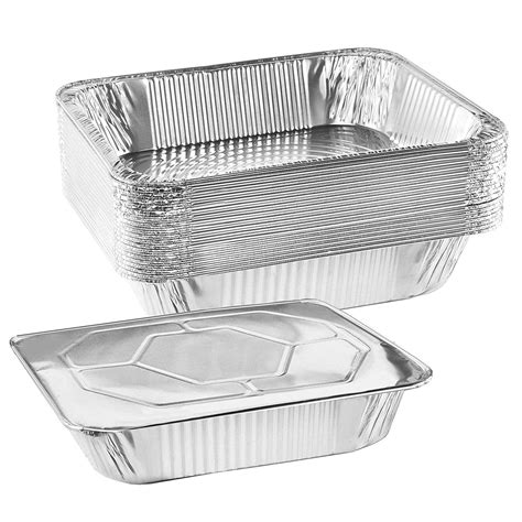 21 x 13 x 3 Inches 10 Pack Disposable Foil Aluminum Pans with Lids Deep ...