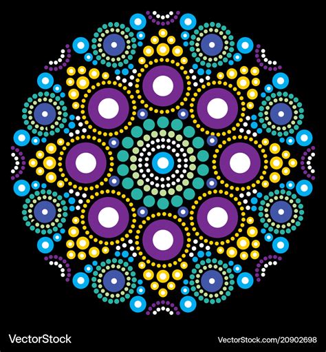 Mandala art australian dot painting design Vector Image