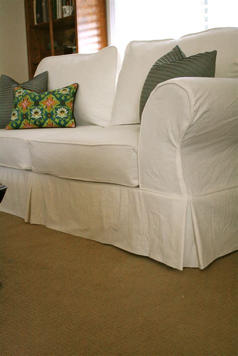 Custom Slipcovers by Shelley: White Couch Slipcover