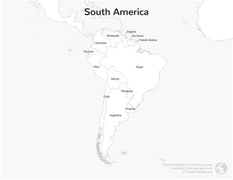 South America Map Quiz Print Out - Key | Free Study Maps