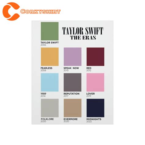 Eras Tour Color Palette For Swifties Poster