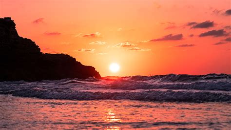 1920x1080 Waves Ocean Sunset 4k Laptop Full HD 1080P ,HD 4k Wallpapers ...