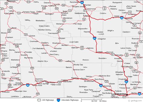 Map of Wyoming Cities - Wyoming Road Map