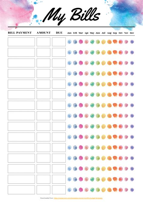 Free Printable Budget Template Monthly