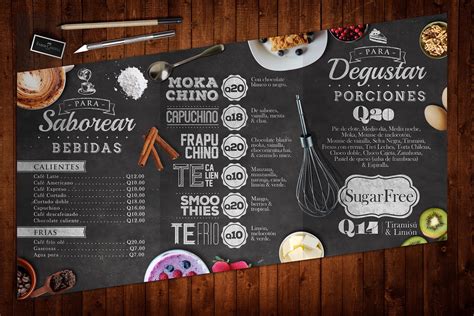 Diseño de menú para Pastelería los Tulipanes.Menu design for Cakestore ...