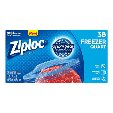 Ziploc Freezer Bags - Quart (38/Box)-13560