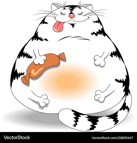 Fat cat Royalty Free Vector Image - VectorStock