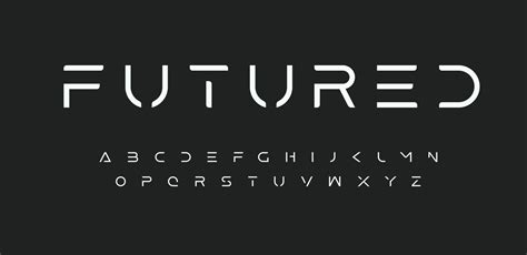 Space Futured alphabet, futuristic font. Cutting-Edge sci-fi minimalist ...