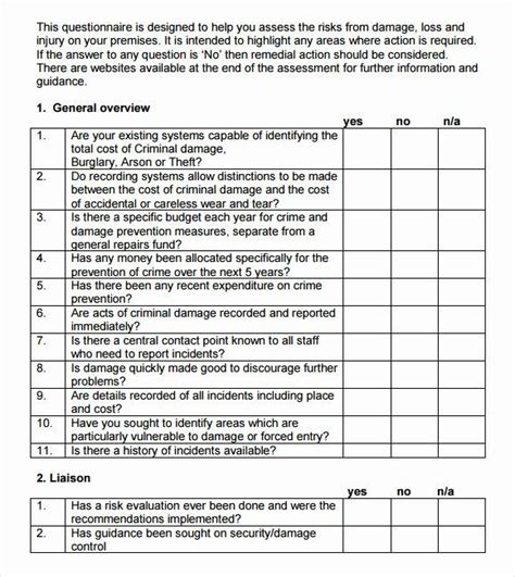 Business Risk assessment Template New 10 Sample Security Risk ...