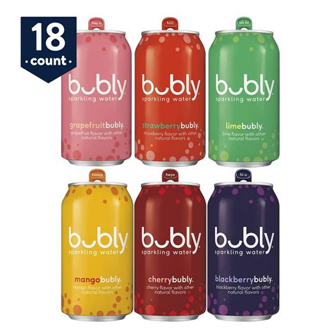 (18 Cans) bubly Sparkling Water, 6 Flavor Variety Pack, 12 fl oz ...