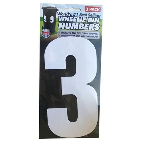 Wheelie Bin Numbers Stickers Pack of 3 number 3 - Etsy | Wheelie bin ...