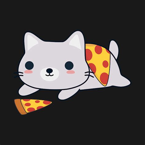 Cute Pizza Cat - Cat - T-Shirt | TeePublic