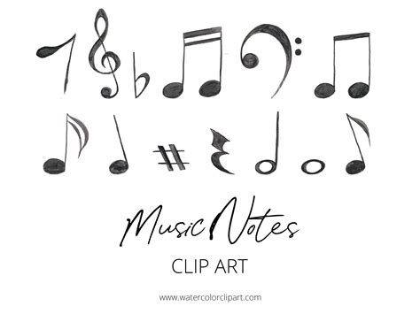 Watercolor Music Notes Clip Art INSTANT DOWNLOAD Hand - Etsy Australia