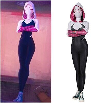 Spider-Gwen Across The Spider-Verse Costume Cosplay Gwen Stacy Bodysuit ...