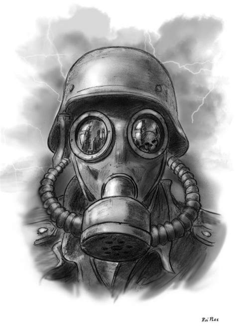 #gasmask #mask #inspiration #greyscale #grey Gas Mask Drawing, Gas Mask ...