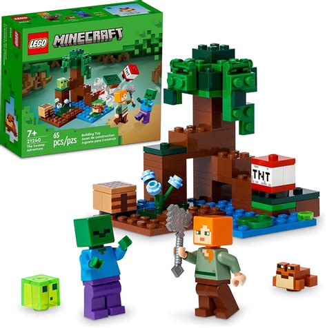 LEGO Minecraft The Swamp Adventure 21240 Building Toy Set for Kids ...