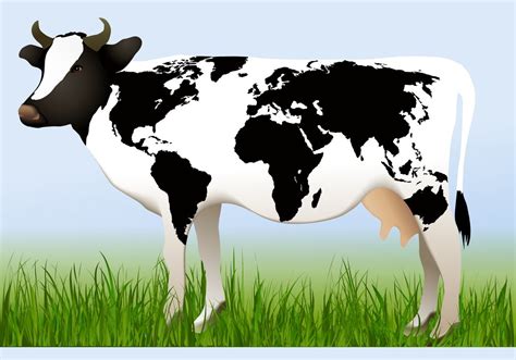 cow with world map skin - Clipart World