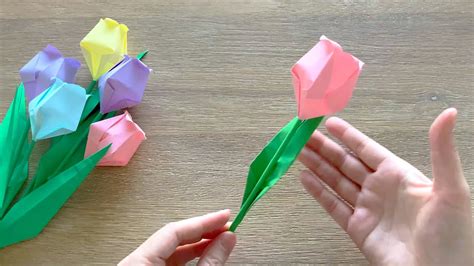 Origami Tulip Flower / Origami Flower/ Paper Tulip - YouTube