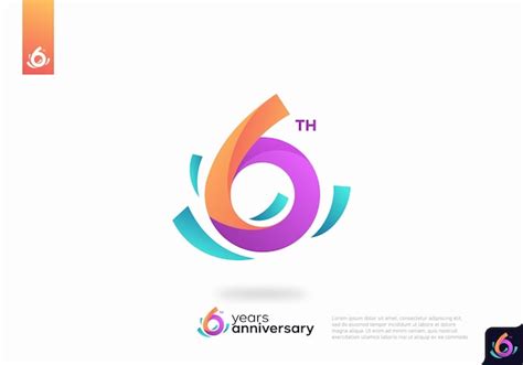 Premium Vector | Number 6 logo icon design, 6th birthday logo number ...