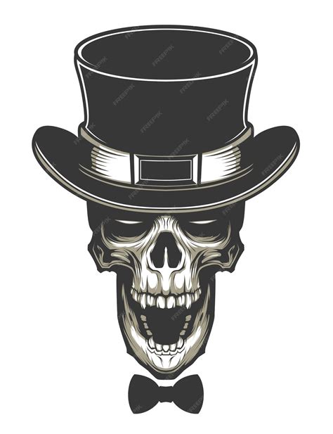 Premium Vector | Skull head with hat vector