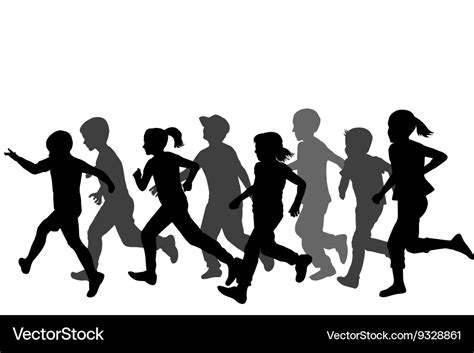 Children Running Silhouette