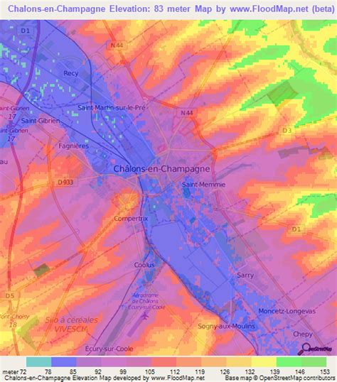 Elevation of Chalons-en-Champagne,France Elevation Map, Topography, Contour