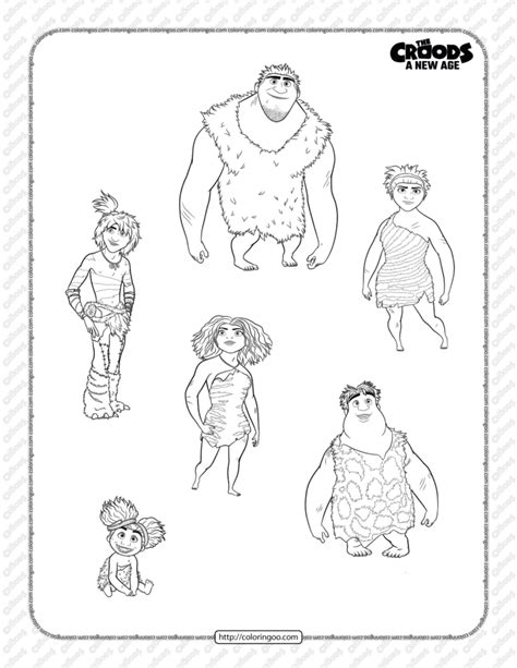 Printable The Croods A New Age Coloring Page 12 | Family coloring pages ...