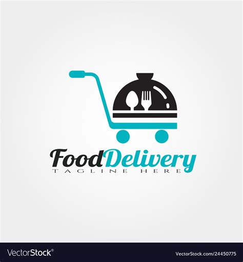 Food delivery logo design Royalty Free Vector Image