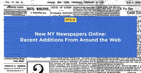 New Newspaper Records Online: New York State Updates for 2020 | New ...