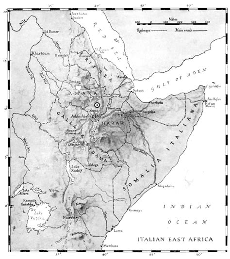 Map of Italian East Africa (AOI) with the location of Zeret (after ...