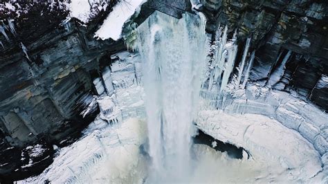 Taughannock Falls Winter Flight - YouTube